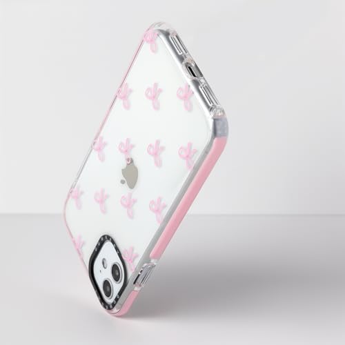 Dumkery Cute Phone Case Compatible with iPhone 11, Bows Girly Aesthetic Pattern, Soft TPU Shockproof Bumper Cases Cover for Girls Women-Pink - Image 5