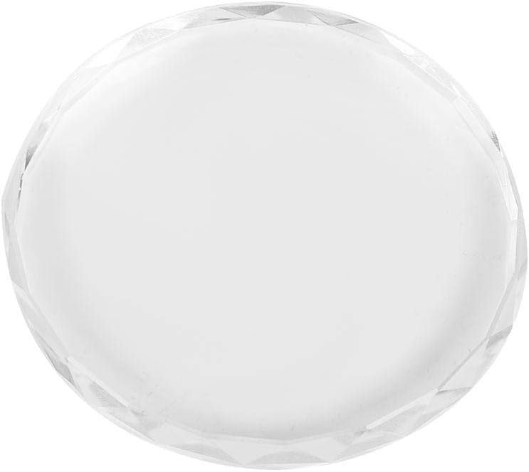 Sonew Nail Art Palette Makeup Palette Glass Nail Art Palette Nail Art Display Cosmetic Mixing Tools Nail Art Painting Color Toning Glass DIY Tool Drawing Color Dish Glue Holder(Round glass sheet 02)