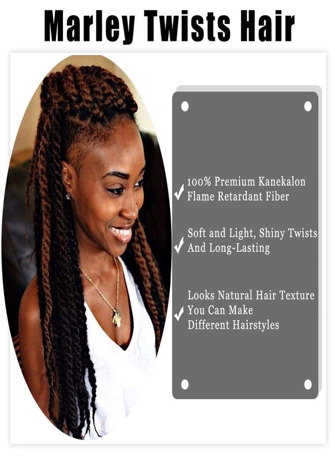 BAISAI Marley Hair 18 Inch 1 Pack Braiding Hair Twist Long Afro kinky Twists Hair for Distressed Butterfly Locs Crochet Hair Extensions(30#) - Image 3