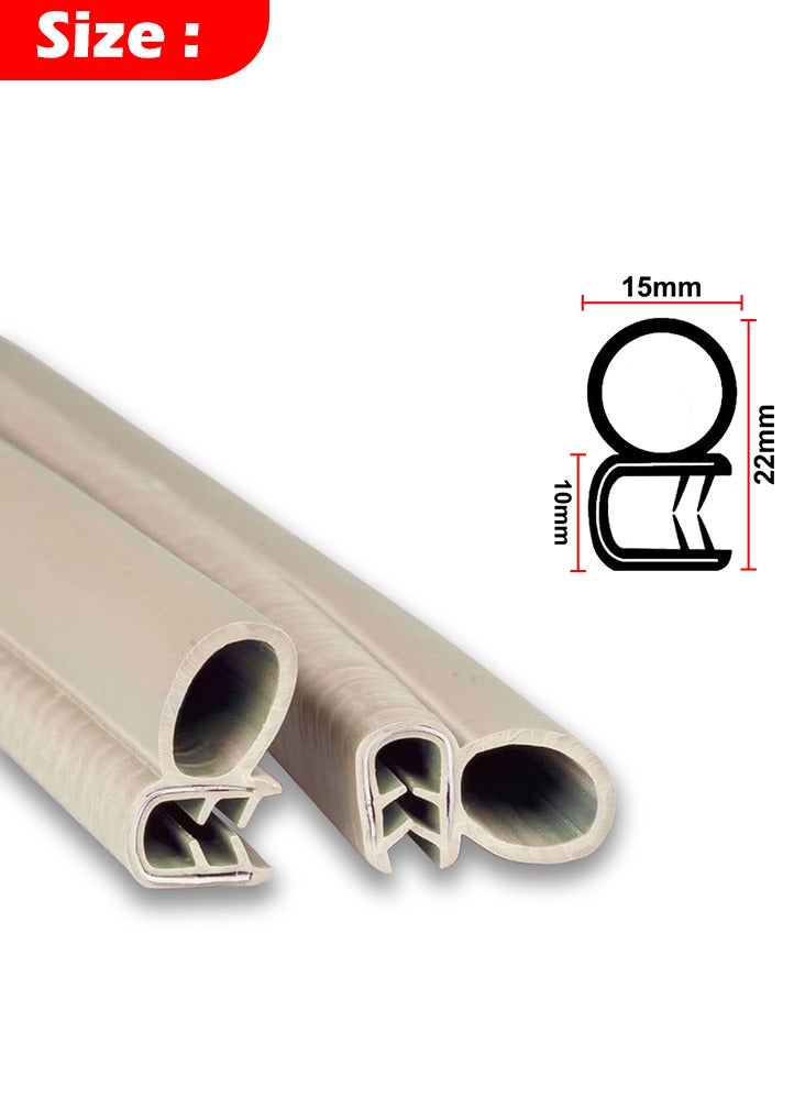 Car Door Edge Guard Door Protector Rubber Clip Buffer (50CM - Beige) Pack Of Pair - Image 3