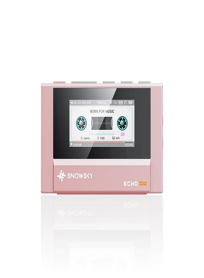 FiiO SnowSky/FiiO Echo Mini HiFi Bluetooth MP3 Player, 15Hours Playback, Independent Volume Control with 3.5mm/4.4mm Headphones Outputs (Pink) - Image 1