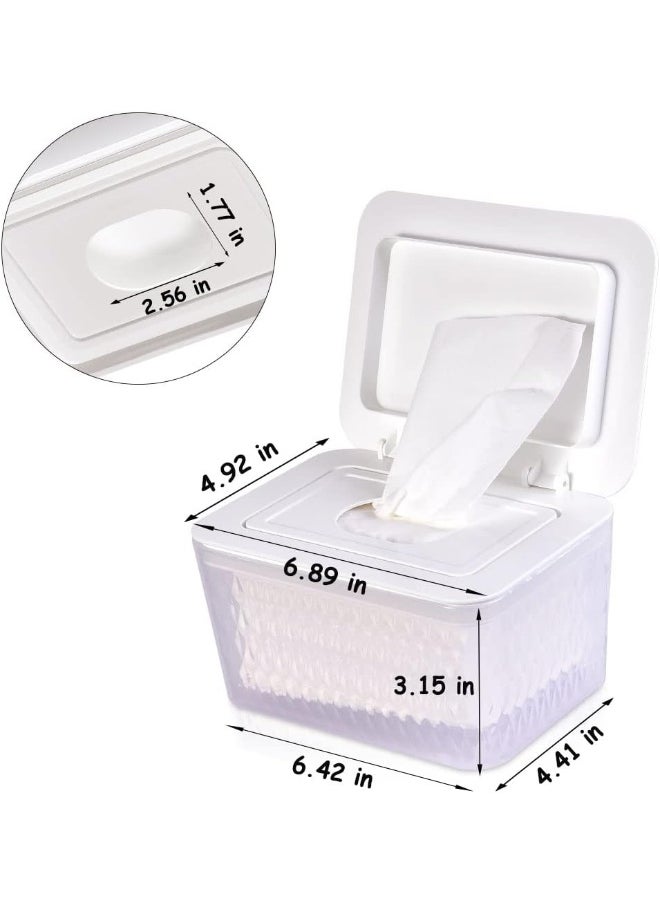 Umtiti Wipes Dispenser & Wipes Pouch/Tissue Bag, Wipes/Tissue Case with Moisture Seal Secure Lid, Non-Slip Rubber Feet & Sealing Design Keeps Wipes Fresh, Dustproof Wipes Container(2WH+2Panda)  - Image 2