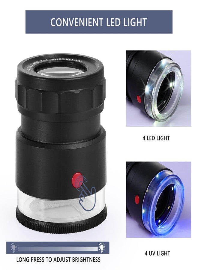 Amoper 30X Loupe Magnifier, USB Rechargeable 8 Lights Portable Eye Loupe Sewing Magnifying Glass for Watches, Jewelry, Coins, Currency, Stamps - Image 5