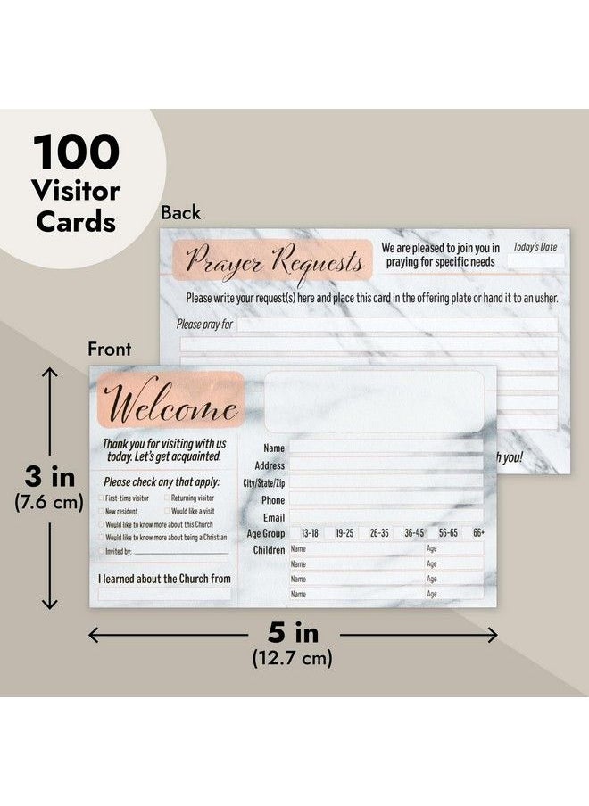 Sustainable Greetings 100 Pack Prayer Request And Welcome Cards For Church Visitors Double Sided Marble Designs (3 X 5 In)  - Image 5