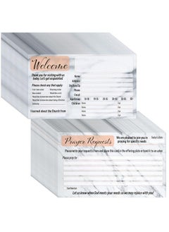 Sustainable Greetings 100 Pack Prayer Request And Welcome Cards For Church Visitors Double Sided Marble Designs (3 X 5 In)  - Image 1