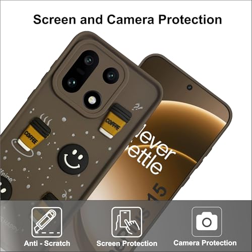 SBMS Silicone Back Cover Case for OnePlus 15 5G | Cute Fun 3D Cartoon, Coffee Design Silicone Case | Camera Protection Bump | Shockproof Back Cover Case for OnePlus 15 5G (Coffe Mug Brown) - Image 2