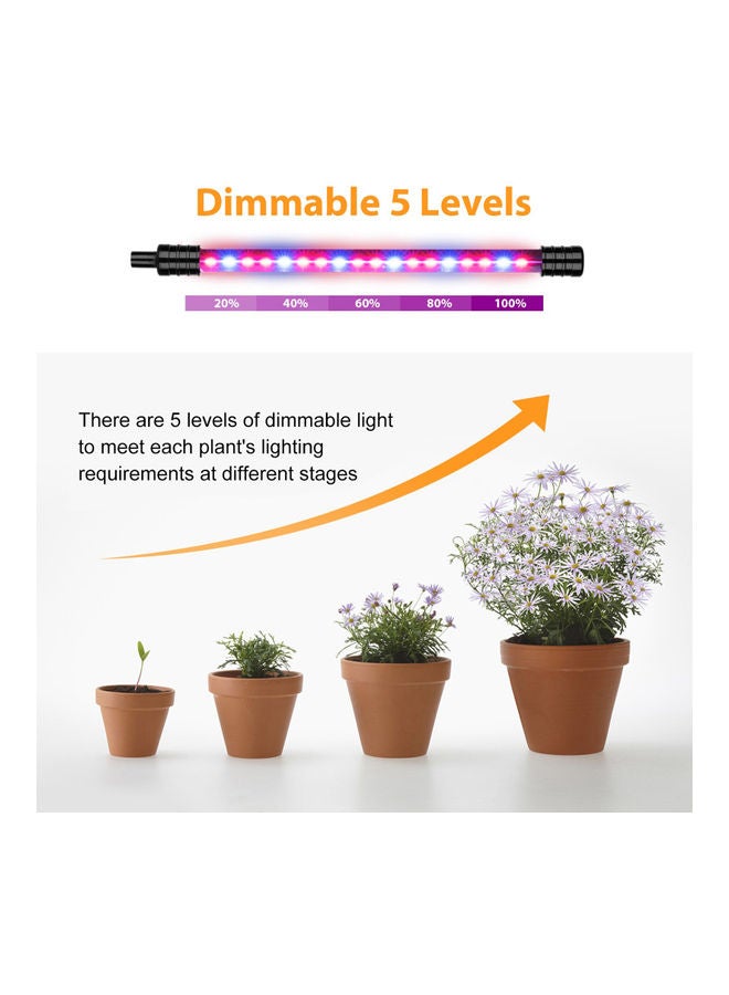 Generic Dual Heads LED Grow Light with 4/8/12H Timer 5 Brightness Levels Black 30.00x8.00x12.00cm  - Image 5