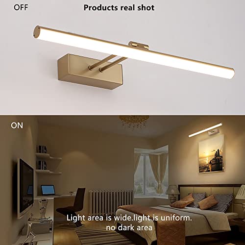 HOWMZON Picture Light,16inches Rechargeable Wireless Picture Light,Dimmable Led Artwork Lighting,Wall Lights for Paintings,Canvas,Gallery, Portrait (Brass) - Image 5