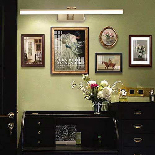 HOWMZON Picture Light,16inches Rechargeable Wireless Picture Light,Dimmable Led Artwork Lighting,Wall Lights for Paintings,Canvas,Gallery, Portrait (Brass) - Image 2
