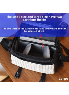 Generic Single Shoulder Large Capacity Camera Bag SLR Digital Photography Crossbody Bag Multifunctional Waterproof Micro Camera Bag-color:Off-white Diamond Trumpet  - Image 5