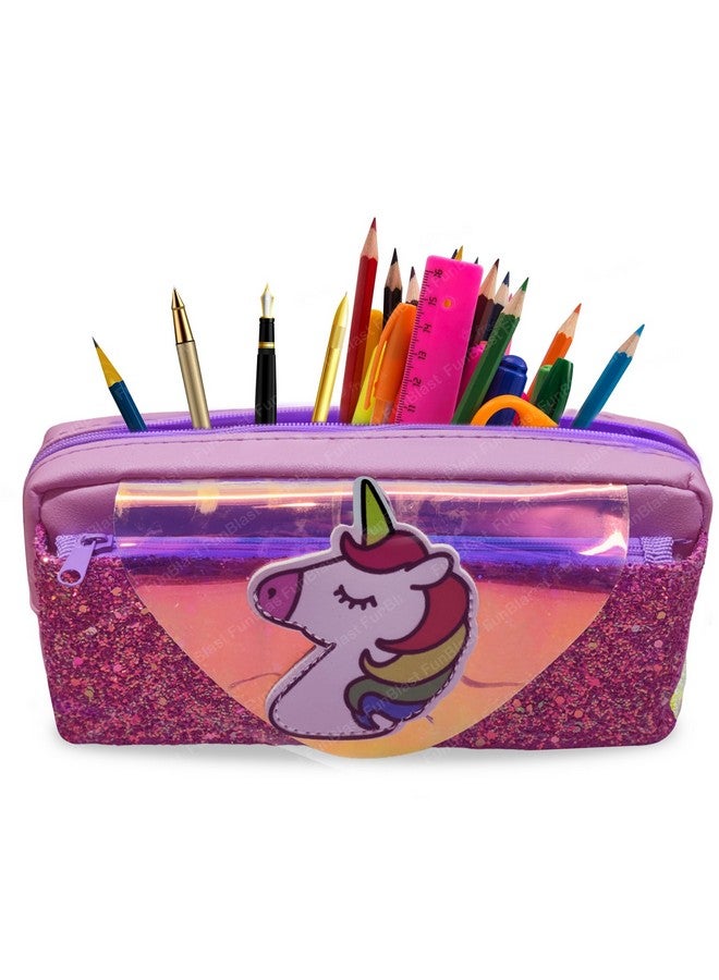 فنبلاست حقائب أقلام فن بلاست للبنات، حقيبة يونيكورن للأدوات المكتبية - حقائب أقلام للأطفال، علبة أقلام للبنات، حافظة أقلام للبنات، حقيبة أقلام يونيكورن للبنات، مجموعة أدوات مكتبية - Image 1