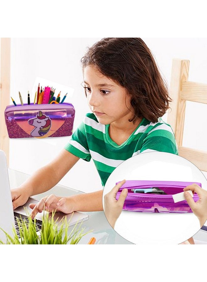 فنبلاست حقائب أقلام فن بلاست للبنات، حقيبة يونيكورن للأدوات المكتبية - حقائب أقلام للأطفال، علبة أقلام للبنات، حافظة أقلام للبنات، حقيبة أقلام يونيكورن للبنات، مجموعة أدوات مكتبية - Image 5