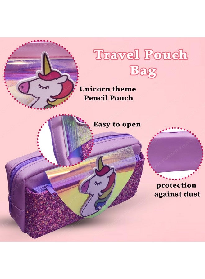 فنبلاست حقائب أقلام فن بلاست للبنات، حقيبة يونيكورن للأدوات المكتبية - حقائب أقلام للأطفال، علبة أقلام للبنات، حافظة أقلام للبنات، حقيبة أقلام يونيكورن للبنات، مجموعة أدوات مكتبية - Image 4