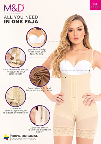 MD M&D 0048 Full Body Shaper Mid Thigh Bodysuit | Fajas Levanta Cola Colombianas Black - Image 4