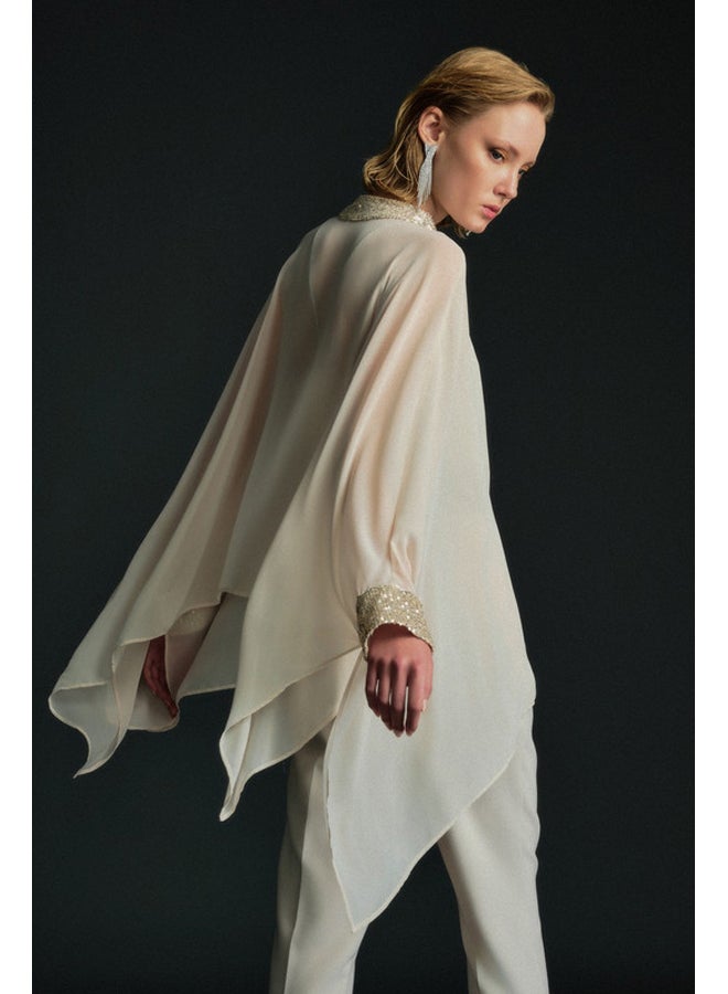 BSB Semi-sheer oversized blouse-cape - Image 3
