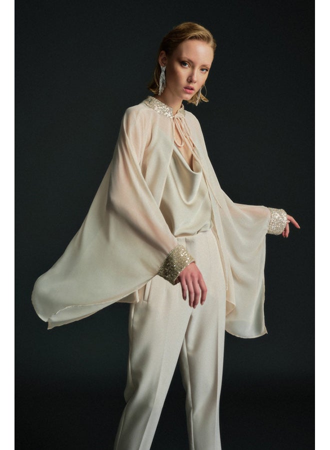 BSB Semi-sheer oversized blouse-cape - Image 4