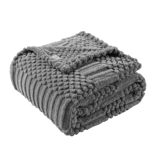 Lussena 50x70 Inch Grey Throw Blanket - Soft & Fluffy Fleece, Cute & Aesthetic, Perfect for Sofa, Couch, Chair, Bed, Living Room & Bedroom, All-Season Use, Plush & Cozy Decorative Blanket - Image 1