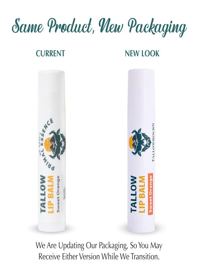 Tallowbourn Moisturizing Tallow Lip Balm – Grass-Fed Beef Tallow with Organic Coconut Oil, Beeswax, and Vitamin E – Sweet Orange – Lip Balm Set – Travel Essential – 3-Pack - Image 2