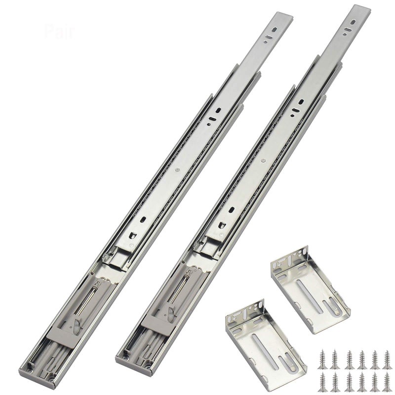 OCG Soft Close Drawer Slides 22 Inch 5 Pairs Full Extension Ball Bearing Side Mount Drawer Slides for Cabinets with Face Frame with Rear Mounting Brackets