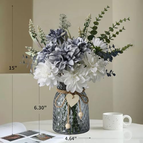 Leftover Fake Flowers in Vase,Faux Flowers in Vase,Table Centerpieces for Dining Room,Flower Centerpieces for Tables,Artificial Flowers,Kitchen Decor,Coffee Table Decor - Image 2