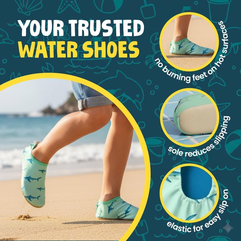 Slipstop AntiSlip Shoes for Kids - Quick-Dry Aqua Socks Beach Shoes for Kids - Barefoot Shoes for Water Sports Yoga Exercise - Image 2