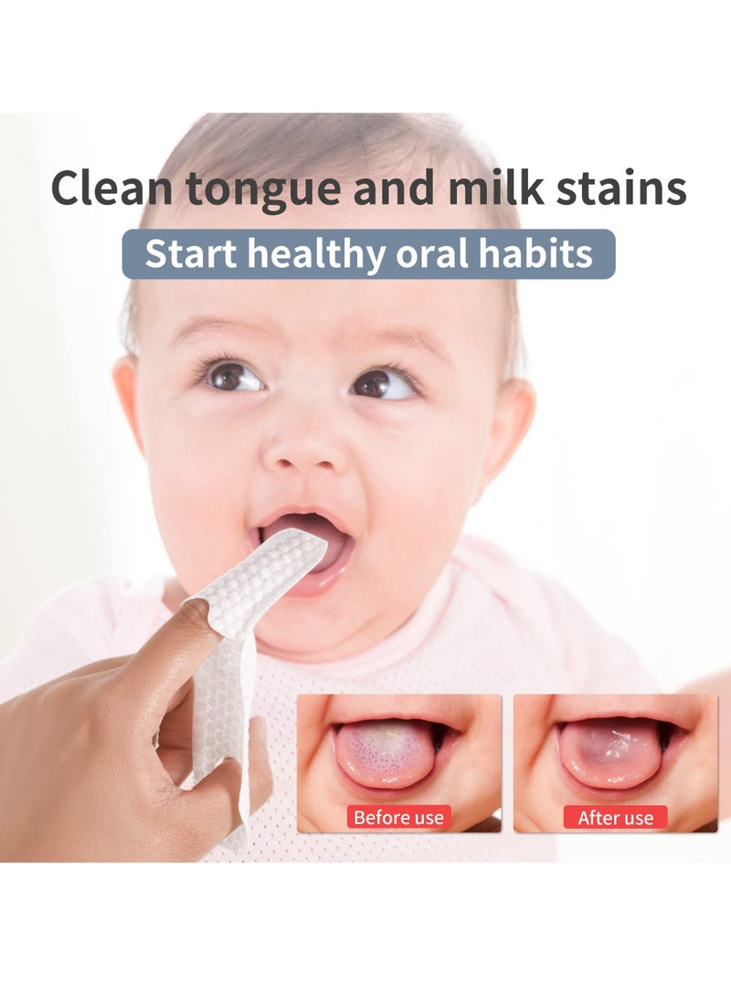 30 PCS Baby Tongue Cleaner, Baby Dry Wipes, Disposable Infant Dry Wipes Clean Baby Mouth, Tongueclear Finger Teeth Dry Wipes, Deep Cleaning Teeth Wipes for 0-36 Month Baby