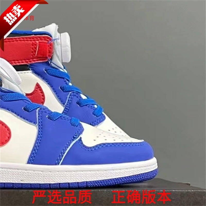 Putian Children'S Shoes Aj1 Velcro Large, Medium And Small Children'S Casual Sneaker Joe 1 Baby Boys And Girls Toddler Shoes - Image 2