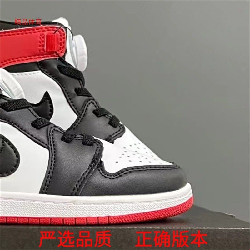 Putian Children'S Shoes Aj1 Velcro Large, Medium And Small Children'S Casual Sneaker Joe 1 Baby Boys And Girls Toddler Shoes - Image 3