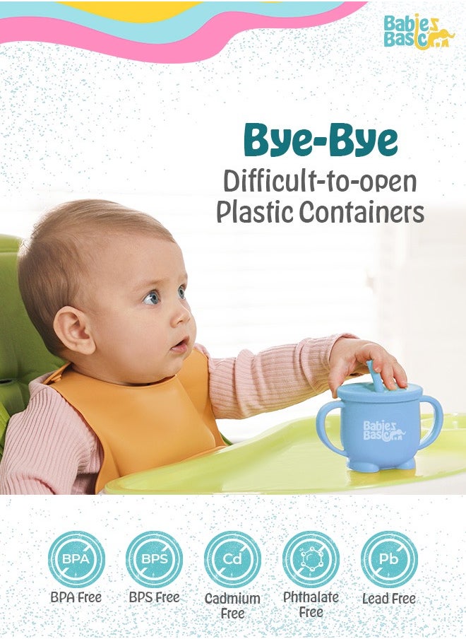 Babies Basic - Multi Purpose 2 In 1 Silicone Cup With Interchangable Straw And Snack Lid - Image 1
