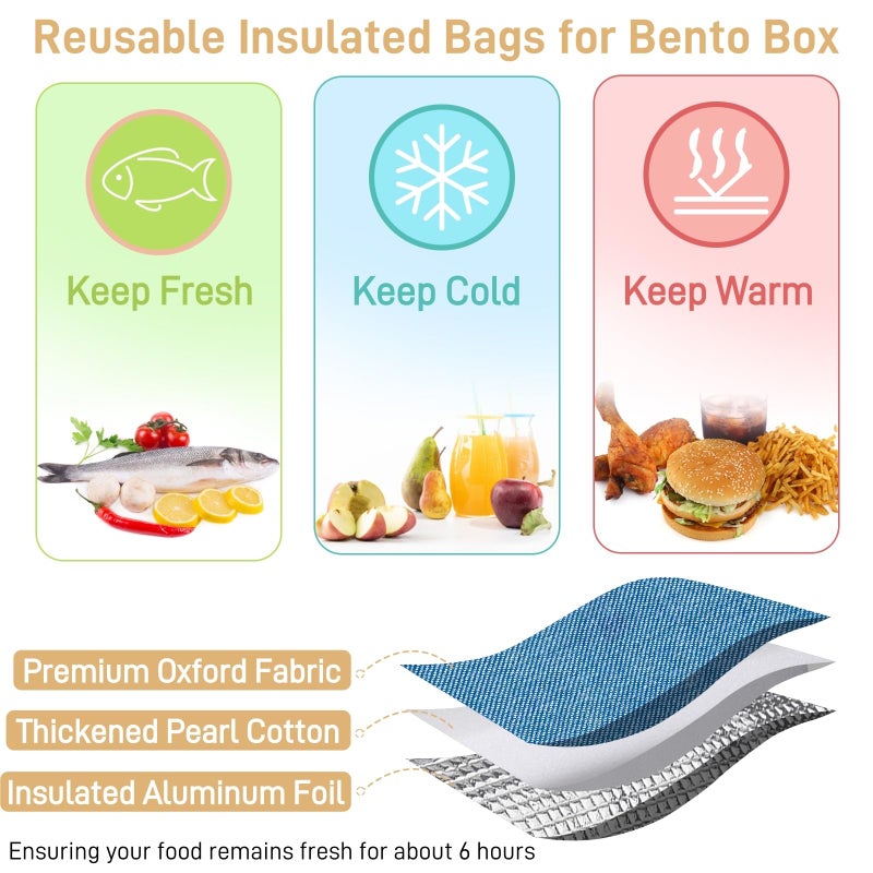 ELFULLY 12 Pack Lunch Bag for Men & Women, Reusable Insulated Lunch Tote Bags, Waterproof Cooler Lunch Bag, Leak-Proof Portable Lunchbox with Large Capacity for School Office Picnic Travel, 4 Color - Image 3