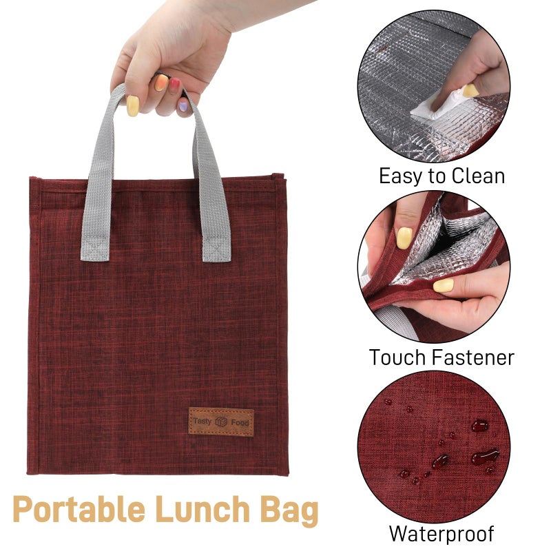 ELFULLY 12 Pack Lunch Bag for Men & Women, Reusable Insulated Lunch Tote Bags, Waterproof Cooler Lunch Bag, Leak-Proof Portable Lunchbox with Large Capacity for School Office Picnic Travel, 4 Color - Image 4