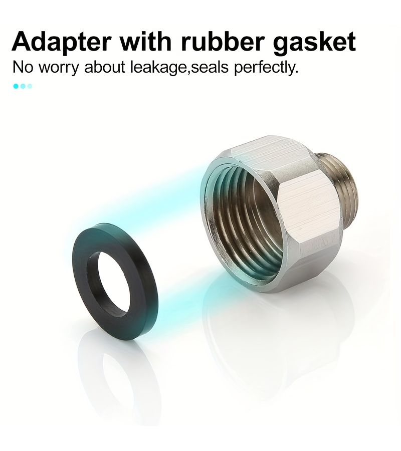 محول تحويل من أنثى G1/2 إلى ذكر G9/16 من fittings الأنابيب الفولاذية المقاومة للصدأ مع ملحق واحد وحشية واحدة - Image 3
