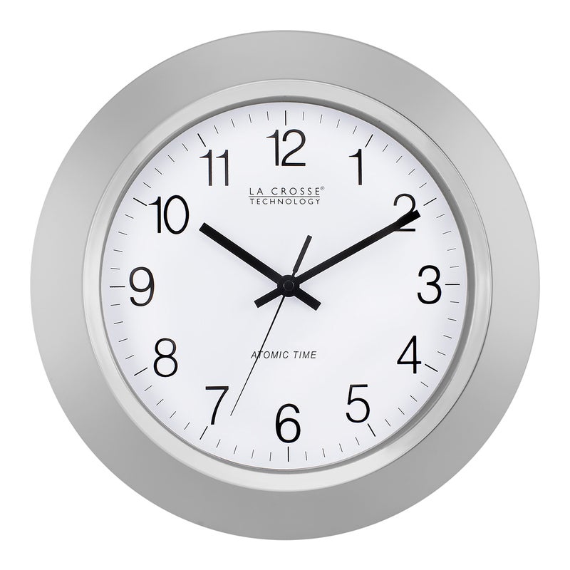 La Crosse Technology La Crosse Technology WT3144S 14 Inch Atomic Analog Silver Wall Clock 