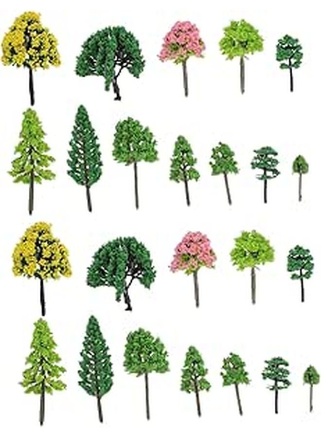 55 Pcs Miniature Realistic Trees For Diorama Sand Table Scenery Models - Image 1