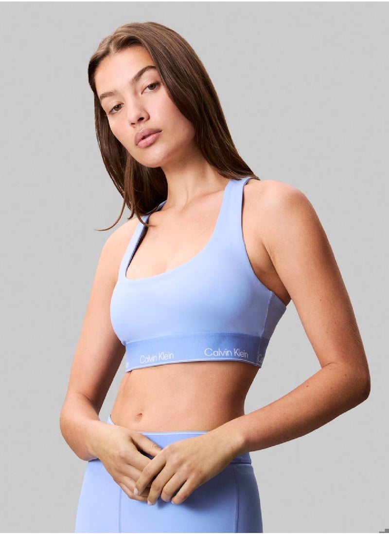 CALVIN KLEIN Women's Medium Impact Sports Bra - Polyester, Blue  - Image 4