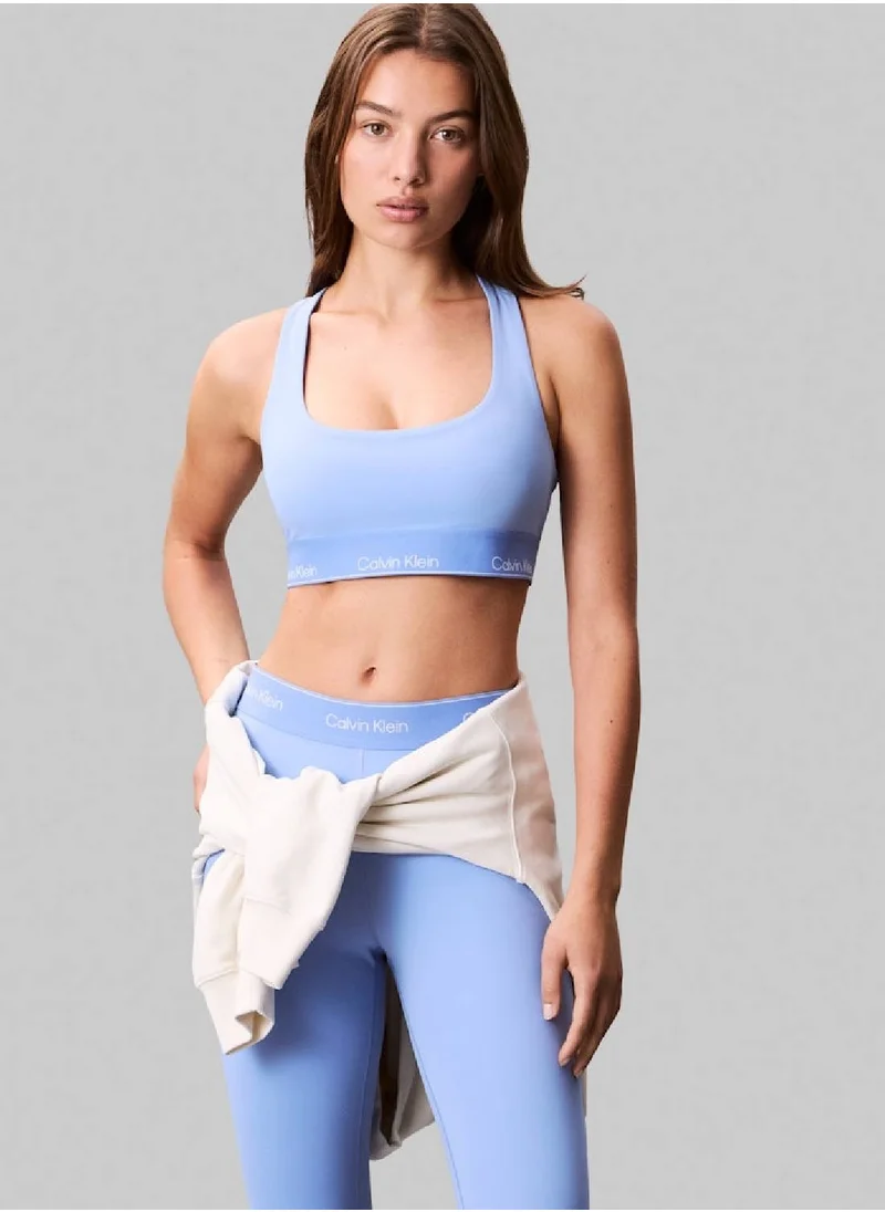 CALVIN KLEIN Women's Medium Impact Sports Bra - Polyester, Blue