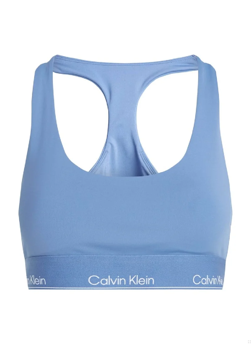 CALVIN KLEIN Women's Medium Impact Sports Bra - Polyester, Blue