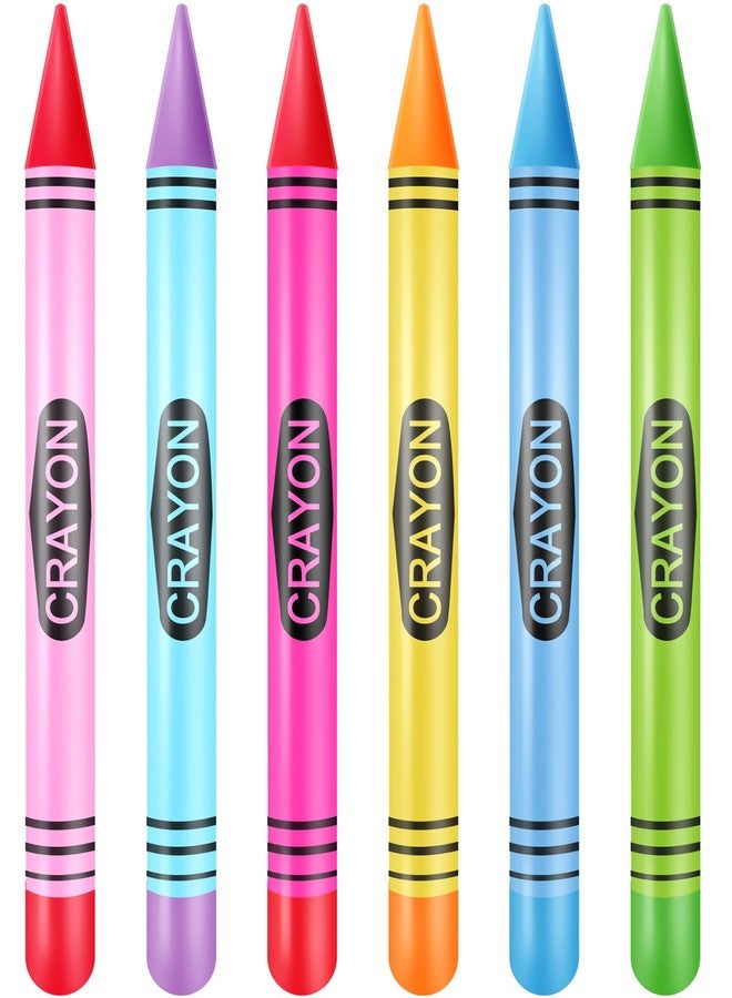 Glimin 6 Pcs 41.34 Inch Inflatable Crayons Balloons Jumbo Neon Blow up Crayon Colorful Party Favors Photo Booth Prop for Boys Girls Birthday Classroom Supplies - Image 1