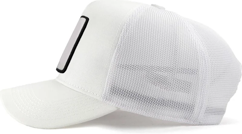 بلاك بورك Blackbörk V1 Trucker Bengal Tiger - Unisex White Hat (Cap) with 1 Code Logo