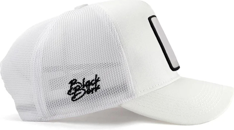 بلاك بورك Blackbörk V1 Trucker Bengal Tiger - Unisex White Hat (Cap) with 1 Code Logo