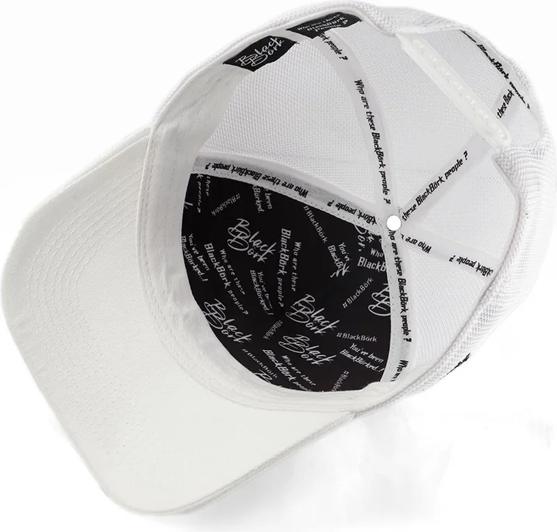 بلاك بورك Blackbörk V1 Trucker Bengal Tiger - Unisex White Hat (Cap) with 1 Code Logo