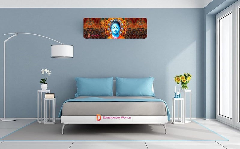 DARSHANAM WORLD Polyester 3D Printed Beautiful Ac Cover |Folding Designer Air Conditioning Dust Cover For Indoor & All Type Ac Split Covers For Bedrooms & Hall (Lord Buddha 1.5 Ton) - Image 3