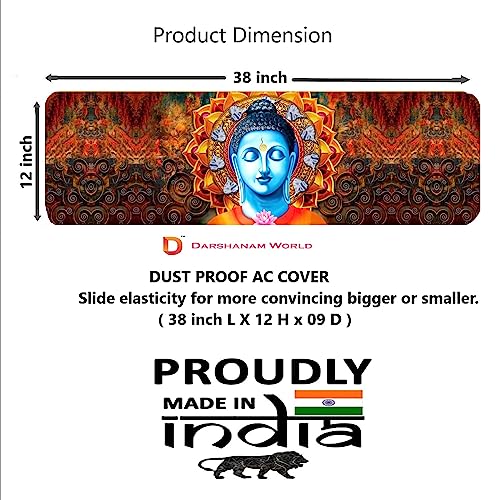 DARSHANAM WORLD Polyester 3D Printed Beautiful Ac Cover |Folding Designer Air Conditioning Dust Cover For Indoor & All Type Ac Split Covers For Bedrooms & Hall (Lord Buddha 1.5 Ton) - Image 5