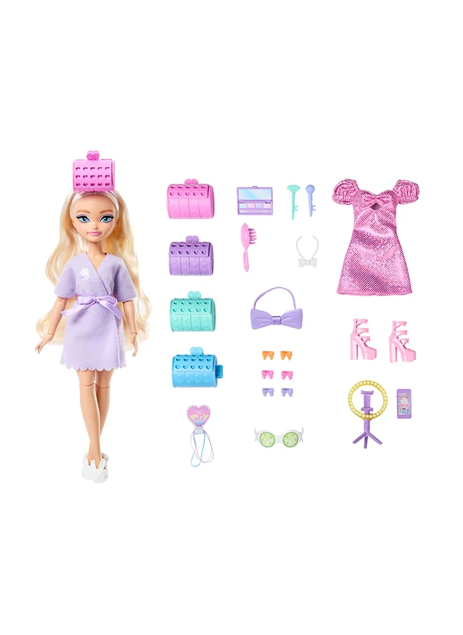 Barbie Dream GET READY WITH BARBIE  Barbie “Malibu” Fashion Doll with Stylized Hair, Including Surprise Hair Accessories & 15+ Looks