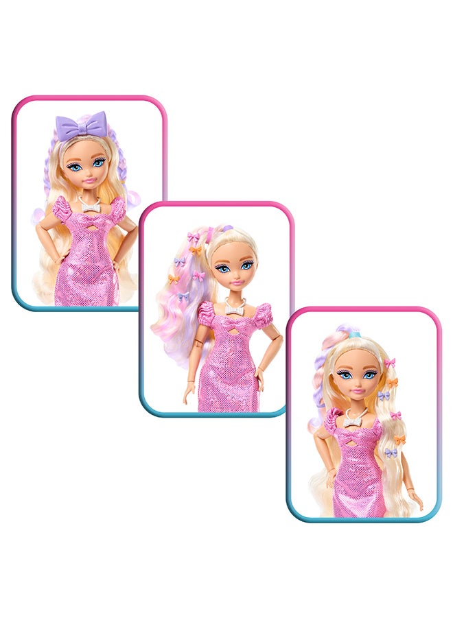 Barbie Dream GET READY WITH BARBIE  Barbie “Malibu” Fashion Doll with Stylized Hair, Including Surprise Hair Accessories & 15+ Looks  - Image 5