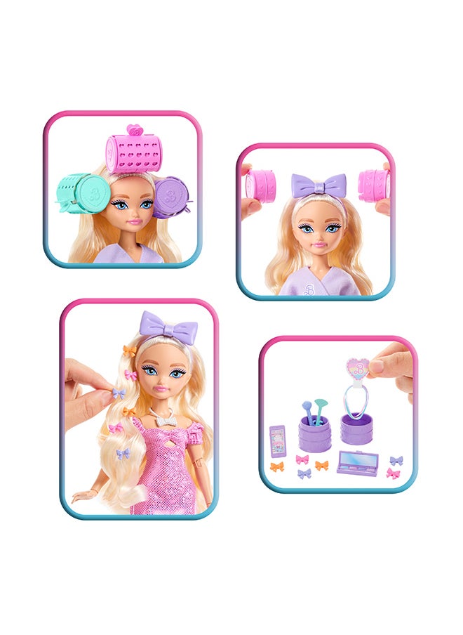 Barbie Dream GET READY WITH BARBIE  Barbie “Malibu” Fashion Doll with Stylized Hair, Including Surprise Hair Accessories & 15+ Looks  - Image 3