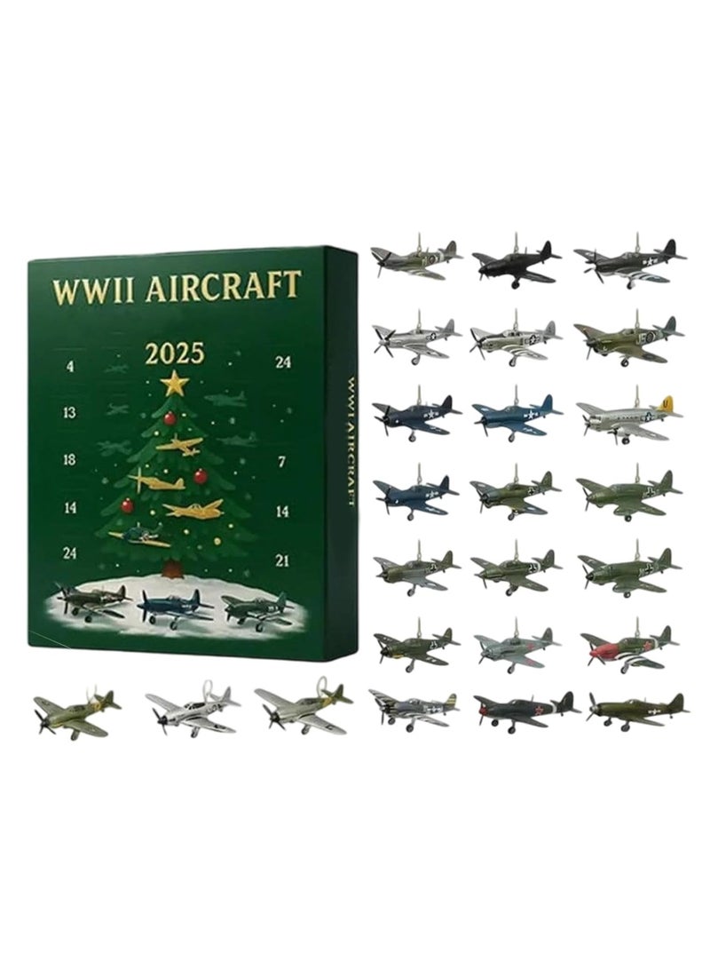 Kurt Adler 2025 Christmas Aircraft Calendar 24-Day Mini Christmas Aircraft Countdown Calendar Includes Aircraft Model Suitable for Model Collectors, History Enthusiasts, Aviation Buffs and Pilots, Christmas decoration, Christmas decorate - Image 1