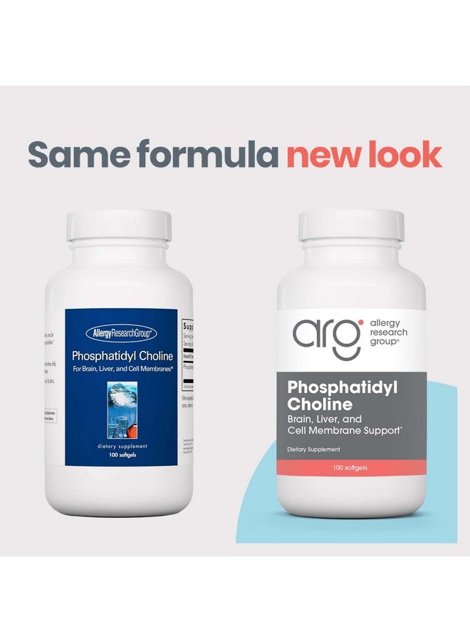 Allergy Research Group مجموعة أبحاث الحساسية مكمل فوسفاتيديل كولين - كبسولات ليسيثين، إنزيمات هضمية للكبد، دعم هضم الدهون، مكملات كولين للكبد الدهني، 1540 ملغ جيلاتين طري - 100 حبة - Image 2