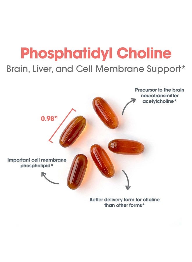 Allergy Research Group مجموعة أبحاث الحساسية مكمل فوسفاتيديل كولين - كبسولات ليسيثين، إنزيمات هضمية للكبد، دعم هضم الدهون، مكملات كولين للكبد الدهني، 1540 ملغ جيلاتين طري - 100 حبة - Image 5