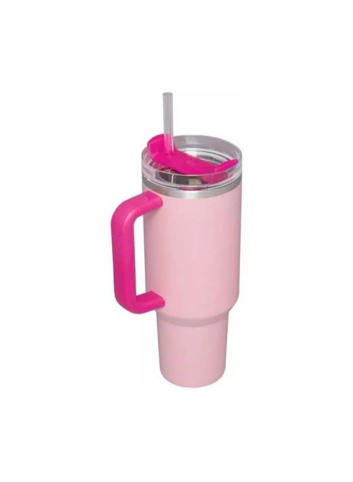 Stanley Stanley cup H2.0 Stainless Steel with Lid and Straw for Water Iced Tea,Coffee and Smoothie,Flamingo Pink,40 oz - Image 2